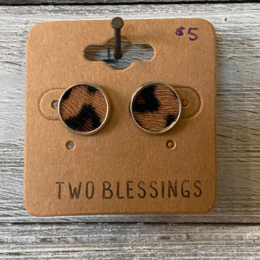 Two Blessings Earrings - Leopard