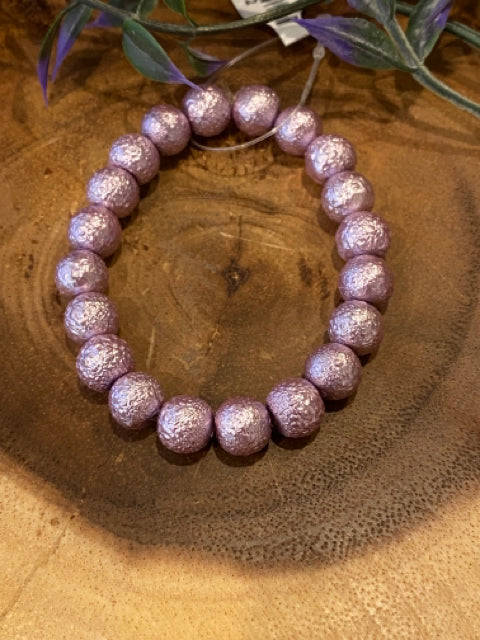 Inga Ann's Purple Coated Beaded Bracelet