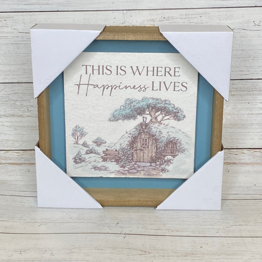 This Is Where Happiness Lives Box Sign