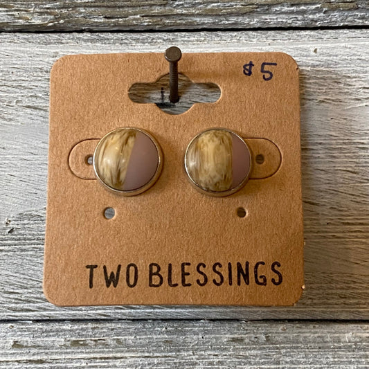 Two Blessings Earrings - Lavender/Wood