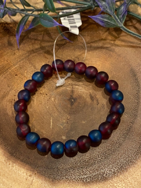 Inga Ann's Red & Blue Beaded Bracelet