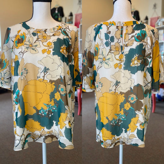 Cynthia Rowley Floral Top - Size Large