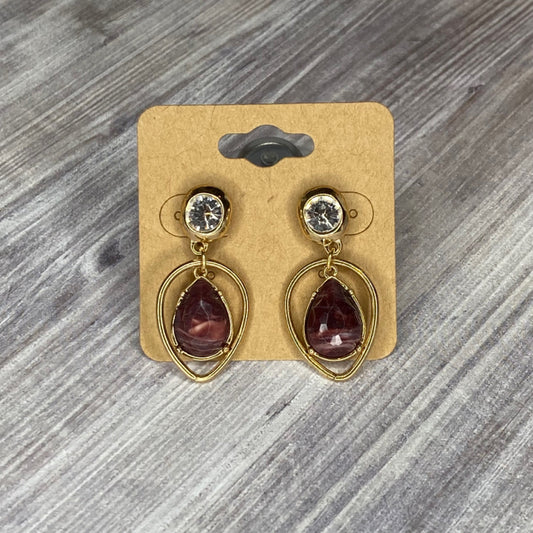 Gold Tone/Purple Post Earrings