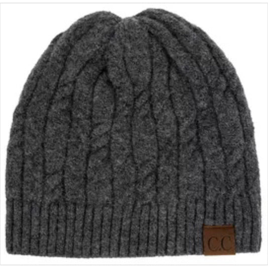 C.C. Cable Adult Beanie - Heather Charcoal