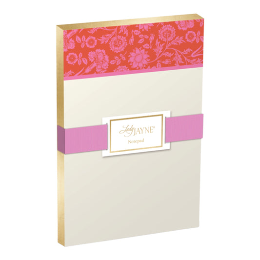 Orange Floral Wide Notepad