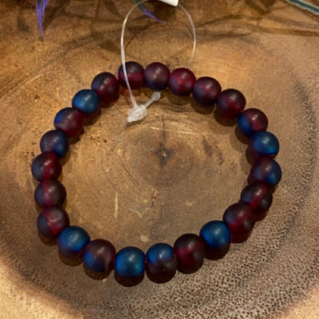 Inga Ann's Red & Blue Beaded Bracelet