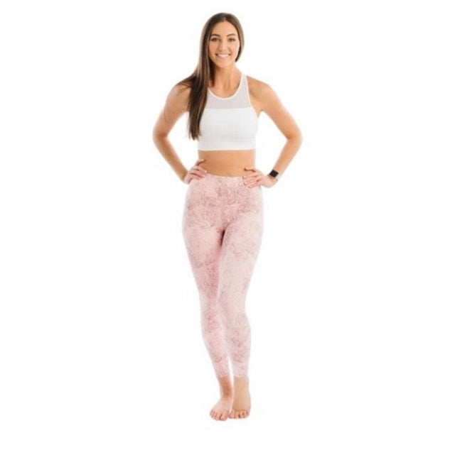 Zyia Active Pink Etching Light N Tight Hi-Rise 7/8 24” - Size 8-10