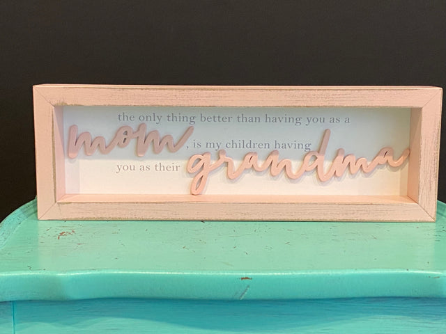 Mom/Grandma Block Sign