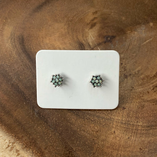 Mint Green Cluster Earrings