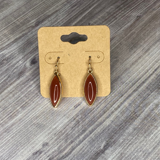 Gold Tone/Brown Dangle Earrings