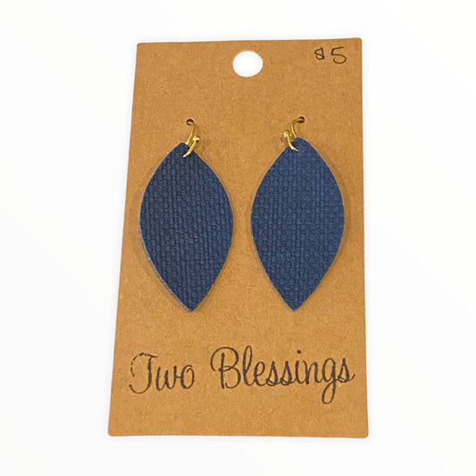 Two Blessings Earrings - Navy Blue