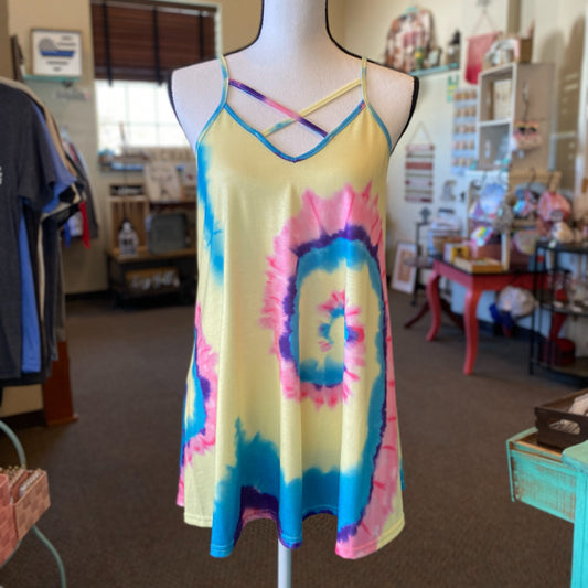 She & Sho Tie-Dyed Tank Top - Size Small