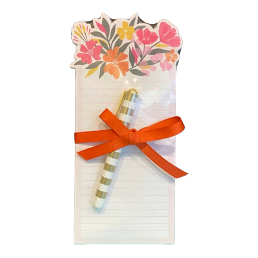Floral Print Notepad w/Pen