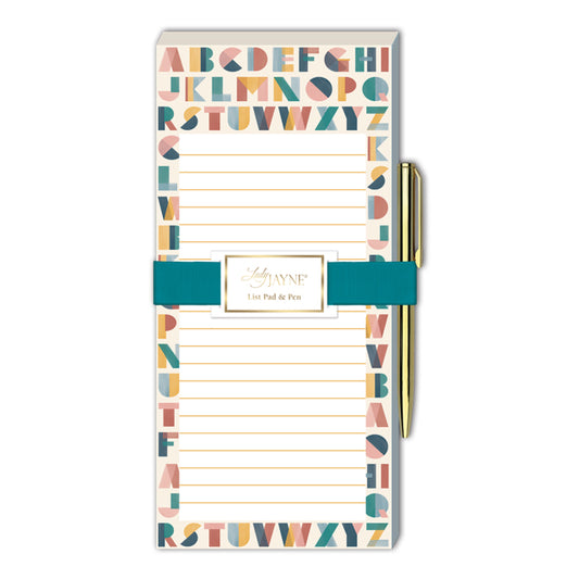 Alphabet Magnetic List Pad With Pen