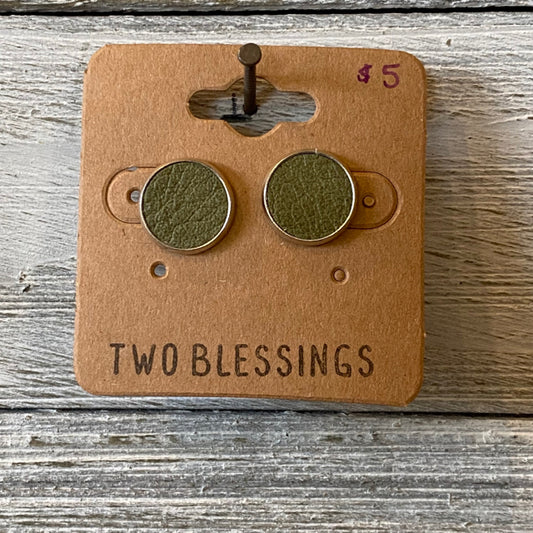 Two Blessings Earrings - Army Green