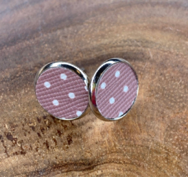 Two Blessings Earrings - Purple w/White Dots