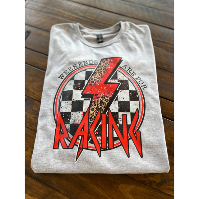 Weekends Are For Racing Graphic Tee - Size Large