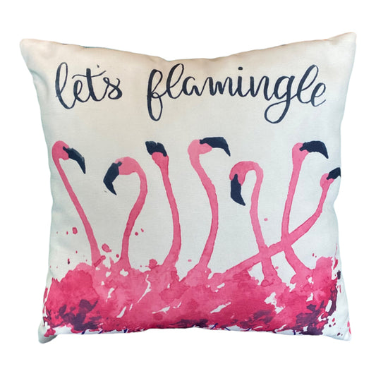 Let's Flamingo Throw Pillow