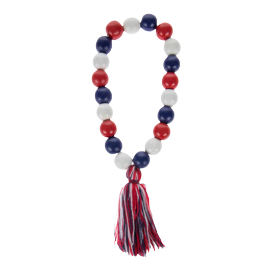 Red, White & Blue Beads w/Tassel