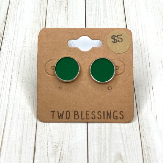 Two Blessings - Green Shimmer Post Earrings