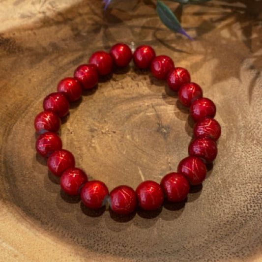 Inga Ann's Red Spectra Beaded Bracelet