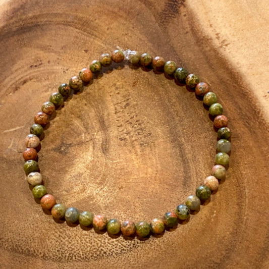 Inga Ann's Green Unakite Beaded Bracelet