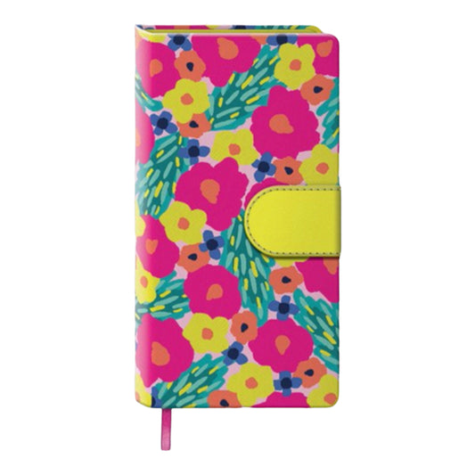 Vibrant Floral Faux Leather Magnet Close Notebook