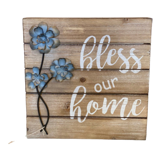 12" Bless Our Home Pallet Sign