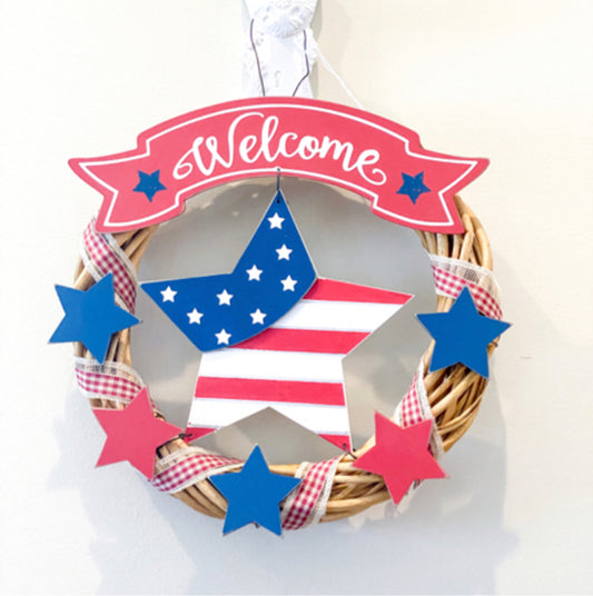 Red, White & Blue Welcome Wreath