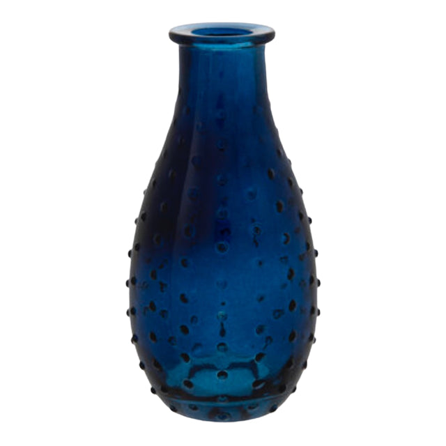 6" Blue Hobnail Glass Vase