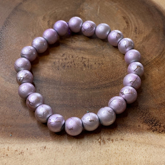 Inga Ann's Beaded Bracelet - Lavender Spectra