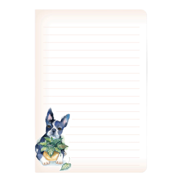 Houseplant Boston Terrier Softcover Notebook