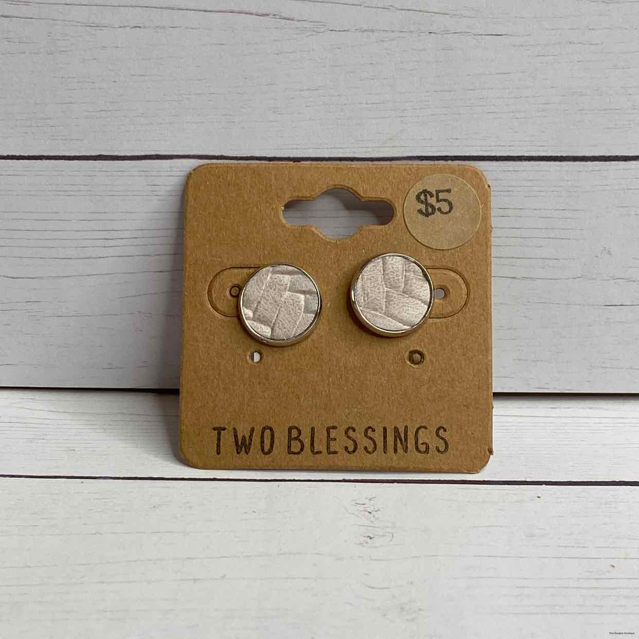 Two Blessings - Beige Shimmer Post Earrings