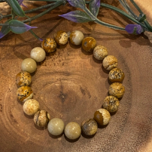 Inga Ann's Natural Picture Jasper Beaded Bracelet