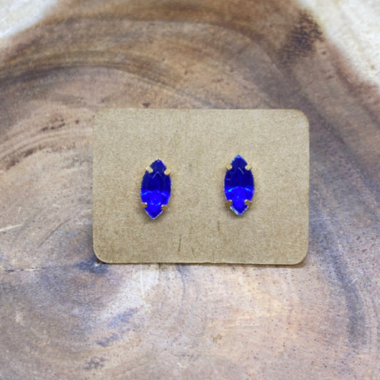 Blue Crystal Post Earrings