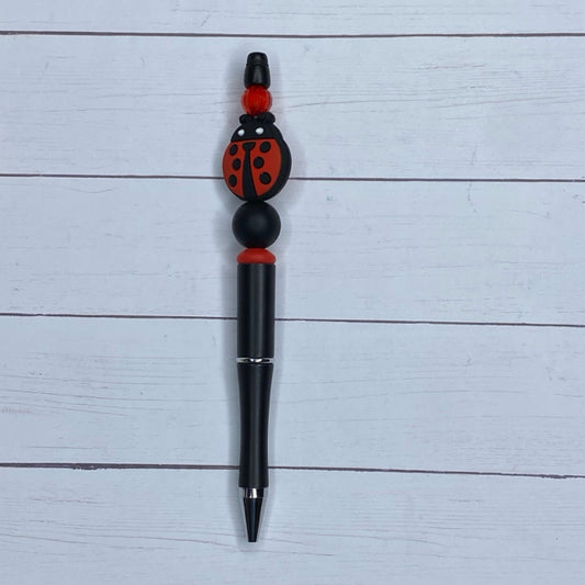 Beaded Ink Pen - Lady Bug