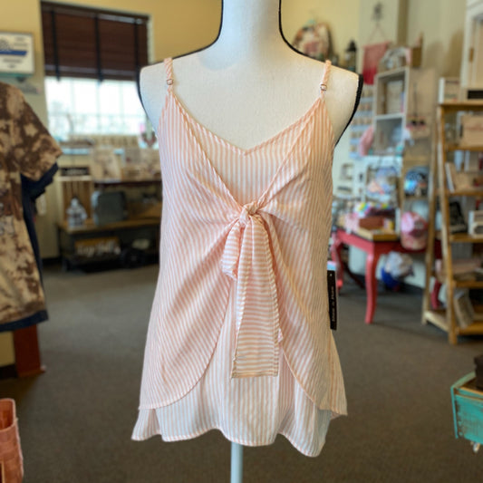 Bella Pink & White Bowknot Front Top