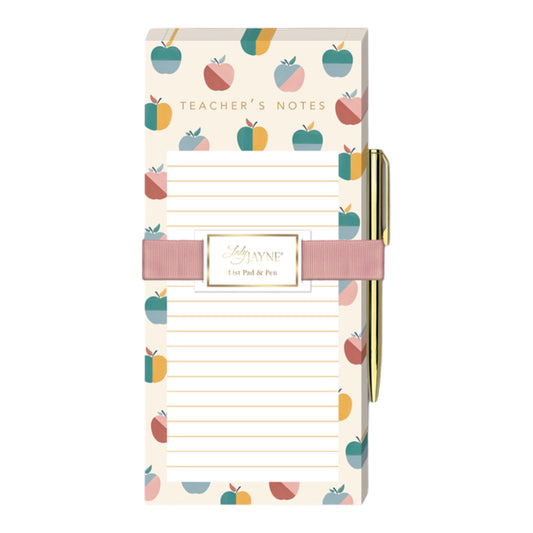 Teacher Apples Magnetic List Pad With Pen