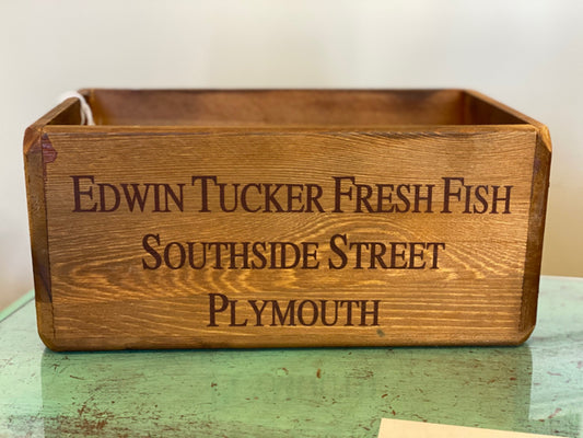 Edwin Tucker Fresh Fish Wood Crate - 11"X7"X5"