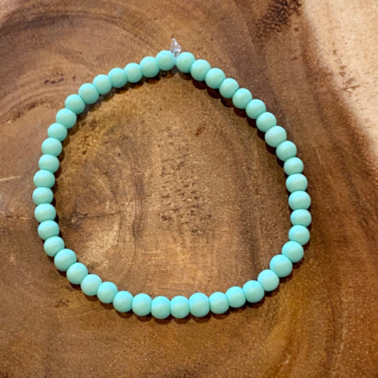 Inga Ann's Mint Matte Beaded Bracelet - 4mm Beads