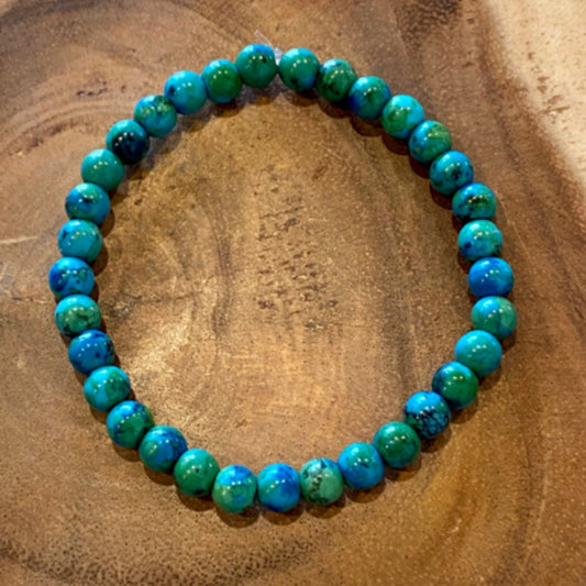 Inga Ann's Aqua Reconstituted Stone Beaded Bracelet