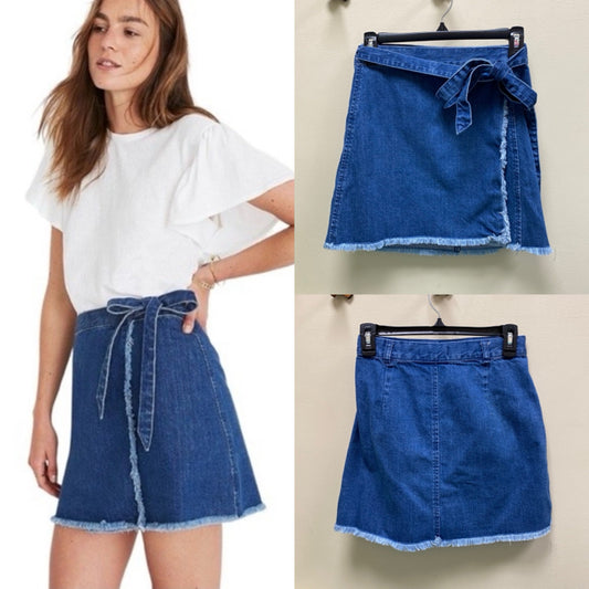 Madewell Raw-Hem Mini Wrap Skirt - Size 2