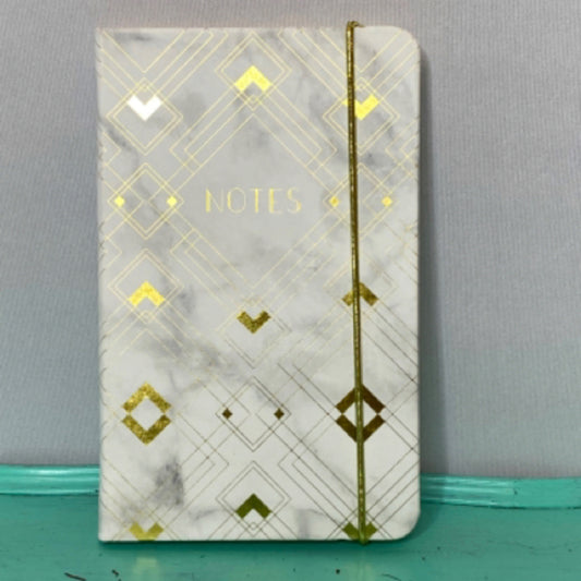 Gray, White & Gold Notes Journal