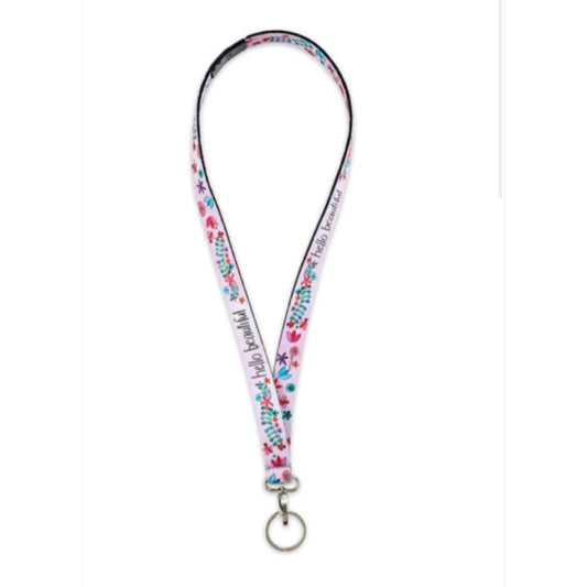 Hello Beautiful Lanyard Keychain