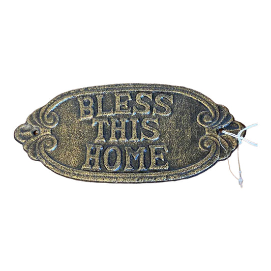 Bless This Home Cast Iron Sign