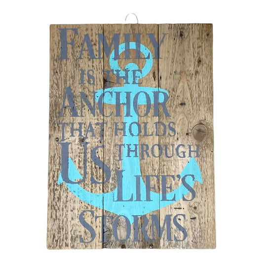 Family Is The Anchor That Holds Us Through Life's Storms Sign