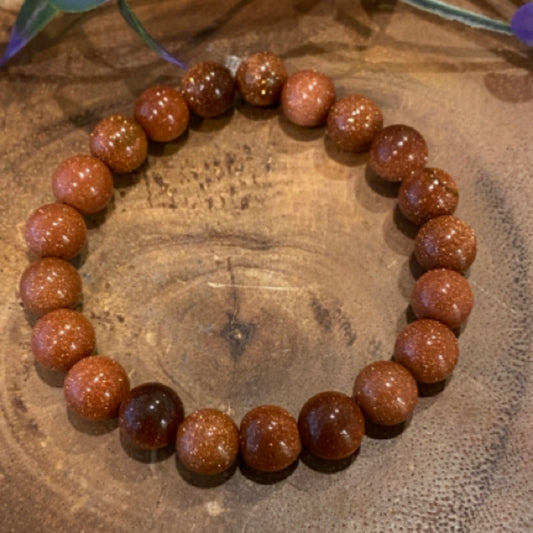 Inga Ann's Brown Goldstone Beaded Bracelet