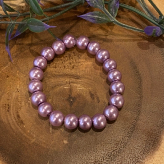 Inga Ann's Purple Pearl Beaded Bracelet