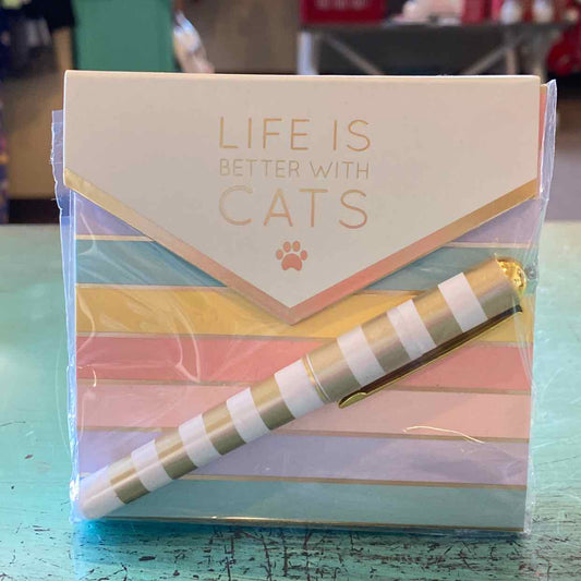 Life Is Better w/Cats Notepad w/Pen