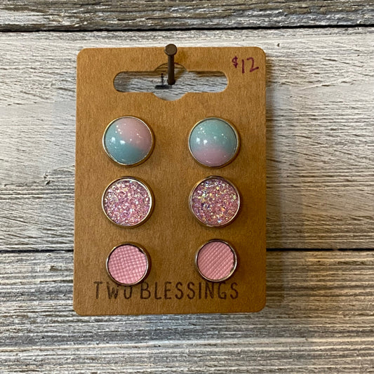 Two Blessings Earrings - 3pk